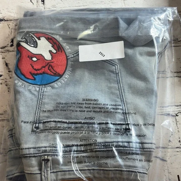Dickies Girl Taylor Swift 1989 Denim Shorts Fox Patch Light Wash Juniors. Sz 5